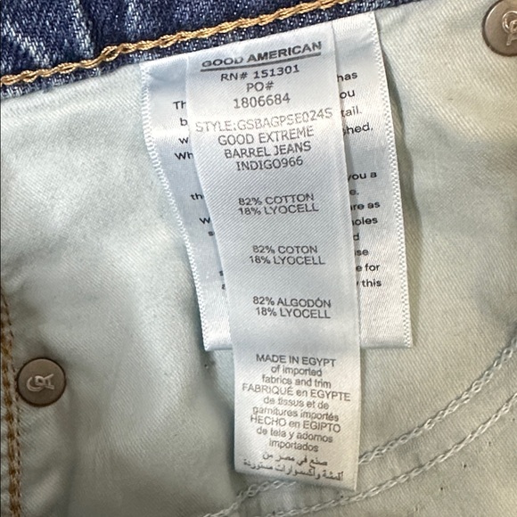 NWT- Good American Good Extreme Barrel Jeans - Size 27 - Picture 6 of 9